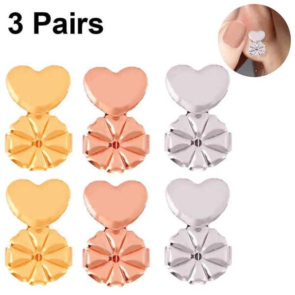 3 Pairs Earring Lifters,hypoallergenic Backs For Droopy Ears