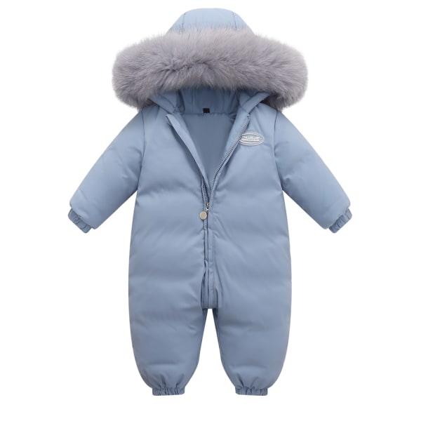 Children's winter thickened warm one-piece down jacket blue 90cm