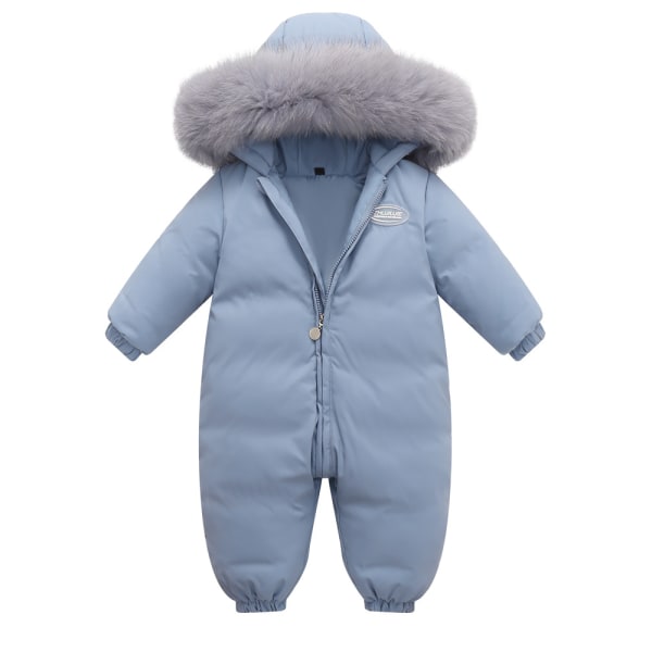 Lasten talvipaksutettu lämmin yksiosainen untuvatakki blue 70cm