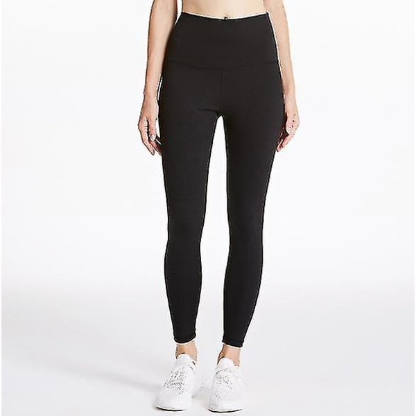 Leggings med høy midje for kvinner, myke elastiske, ugjennomsiktige mageleggings, plussstørrelser Fitness Yoga Stretch Xinda CMK black A XXL