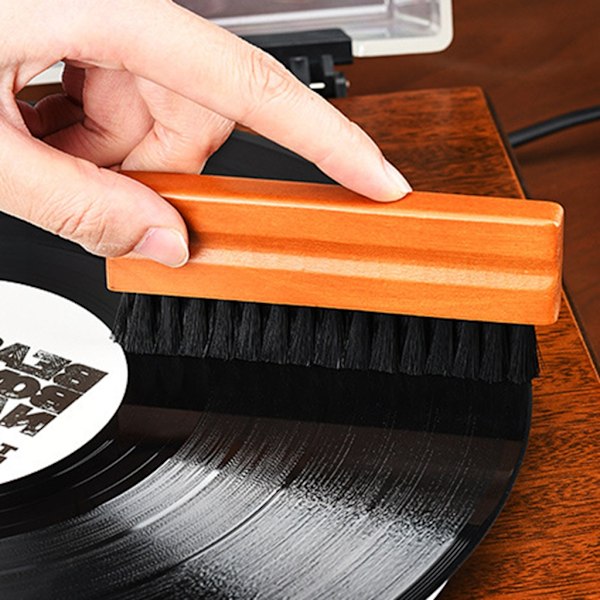 Vinylplade Rengøringsbørste Antistatisk Fløjl LP Rengøringsmiddel Fjern Støv Snavs og Affald Antistatisk Design