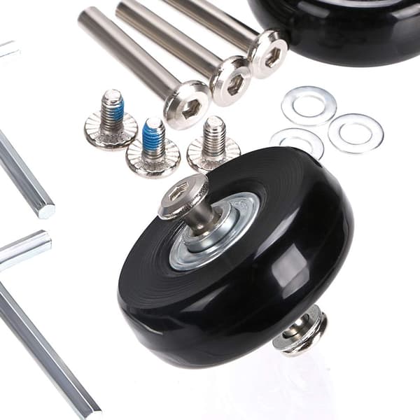 4-pack med utbytbara svängbara gummihjul till resväskor, 45 x 18 mm