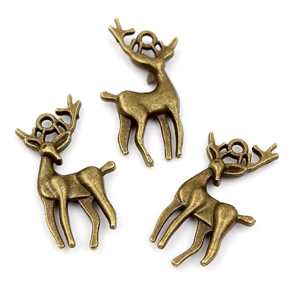 30 stk/parti 28x13mm Bronze Forsølvet Deer Charms Pendant diy