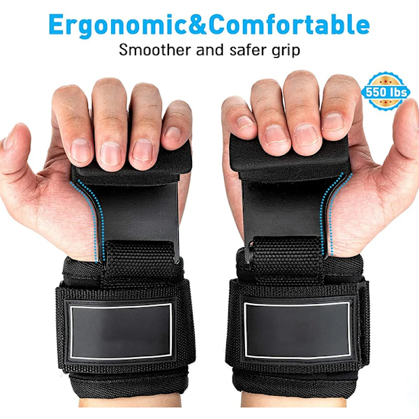 Vetoremmit Power Maastaveto Painonnosto Kuntosalikäsineet Raskaat Nostot Ranneremmit Tukevat Painonostokoukut Vetoremmit Pehmuste Ote Vetoliike 1PCS Black