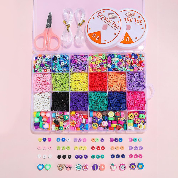 24 Grid Soft Clay Soft Ceramic Beads Diy Set Box Håndlavet diy