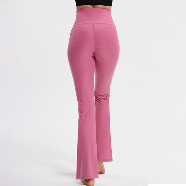 Yogabukser for kvinner med høy midje Leggings med elastiske løpebukser Magekontroll treningsbukse CMK Pink 3XL