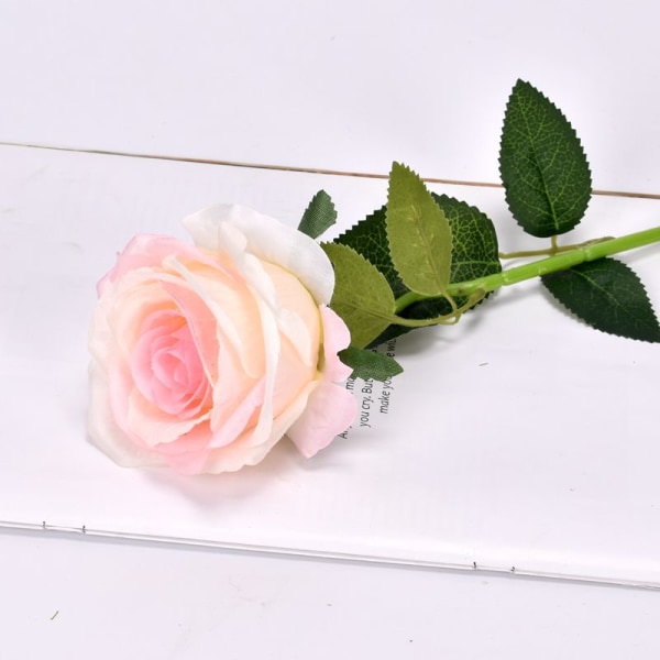 10 kpl Keinotekoisia ruusuja Kukat Pitkävartiset Fake Silk Rose Champagne 10pcs