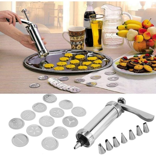 Aluminum Alloy Cookie Press Mold Kit Adjustable Cookie Press with