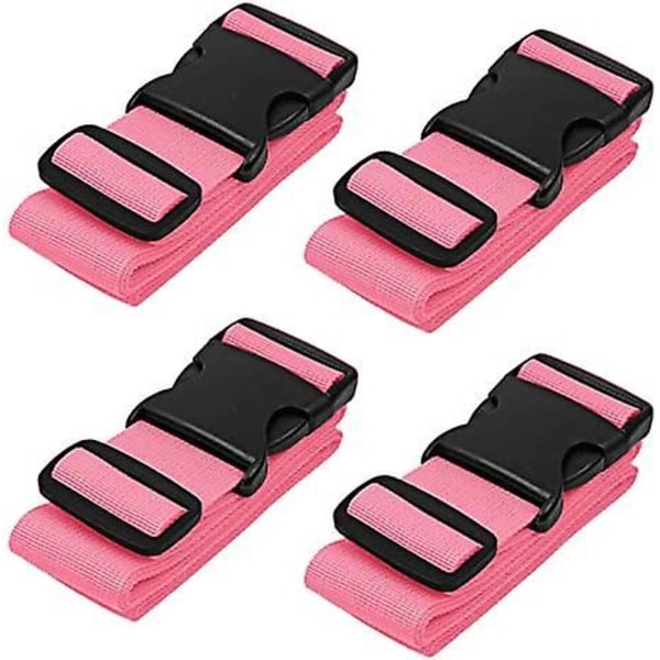 4 kpl matkalaukkujen matkatavaravyöt Hihnat matkatarvikkeet Pink