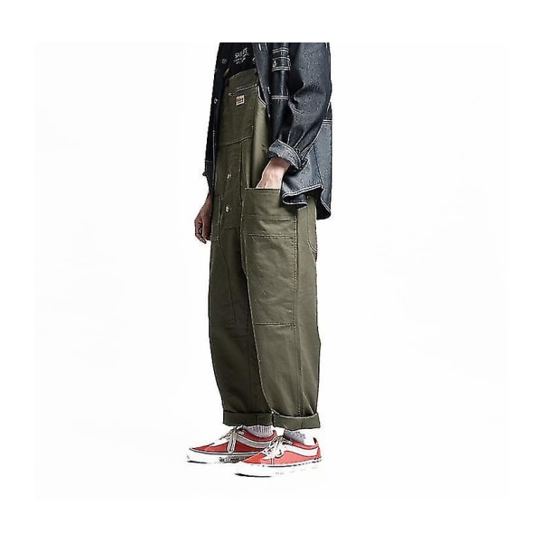 Denim smekkeoveralls for menn Mote Slim Fit Jumpsuit CMK green XL