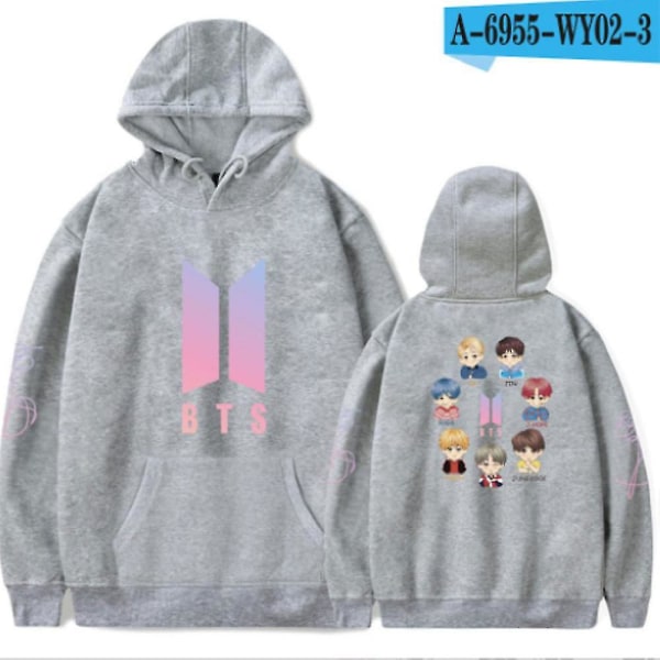 Bts Hoodie Love Yourself Langærmet Unisex Hoodie Sweatshirt CMK Grey S