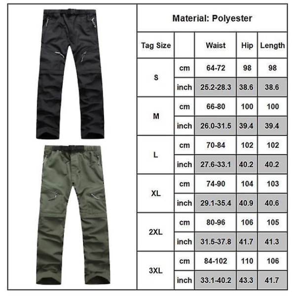 men's hiking trousers Army Green L