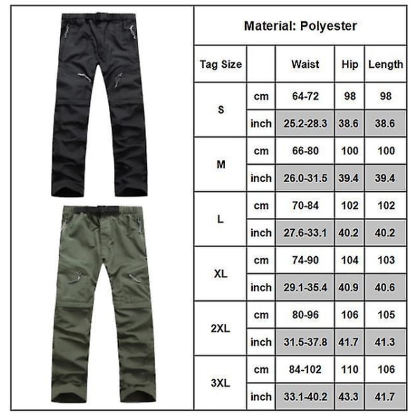 men's hiking trousers Army Green M