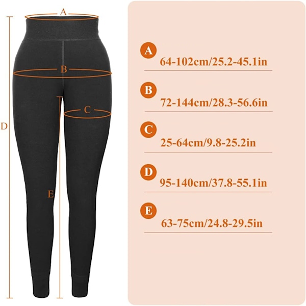 Naisten lämpimät leggingsit korkea vyötäröllä Opaque pitkät leggingsit paksuilla fleecevuorilla Lämpimät talvileggingsit Joustavat leggingsit/housut, Tummansininen/Musta