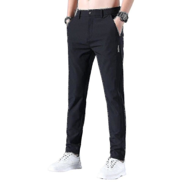 Men's Golf Trousers Quick Drying Long Comfortable Leisure Trousers With Pockets CMK Black 34