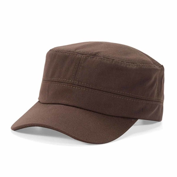 Brun Army Cap - Flat Army cap Militær lue brun brown one size
