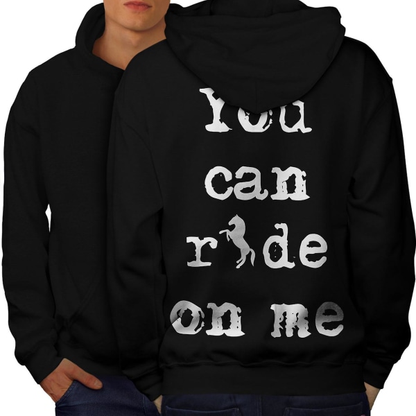 Ride Me Offensive Funy Men BlackHoodie Tilbage | Wellcoda CMK Black X-Large