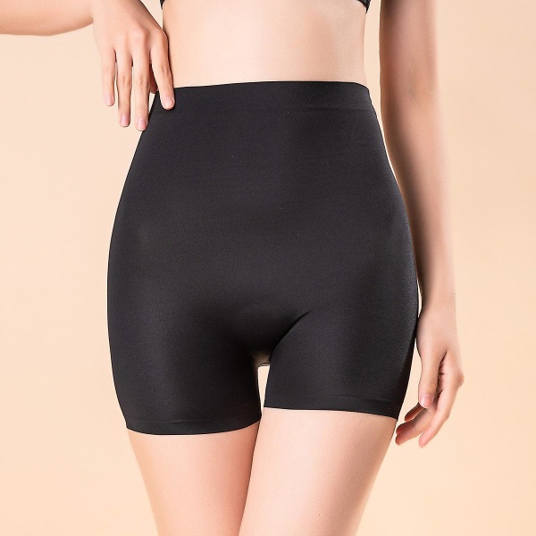 Summer thin peach hip artifact high waist hip lift panties Black M(85-100kg)