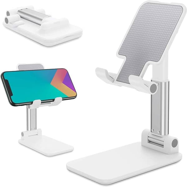 Telefonholder - iPadholder - Foldbar - Op til 10 tommer White Vit