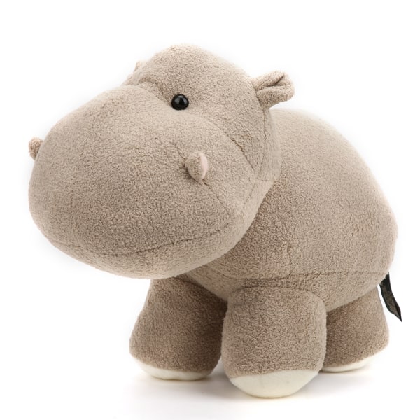 Simulation Animal Elephant Hippo Shape Plush Toy for Children Gifts DecorationBeige Hippo 40 x 25cm