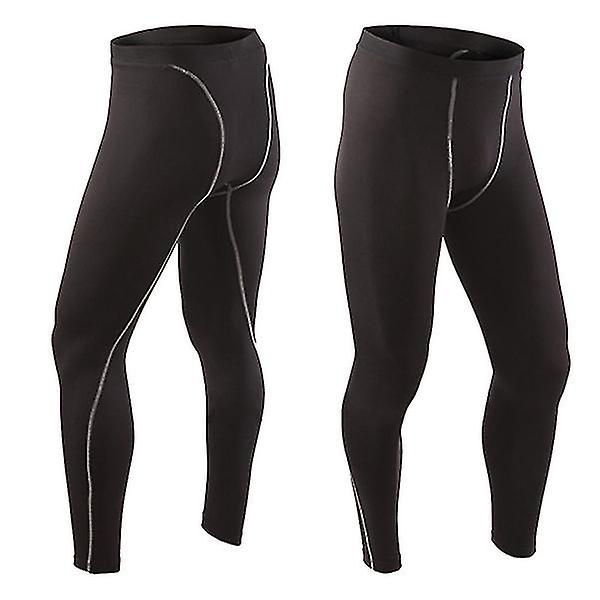 miesten ohuet leggingsit Black 2XL