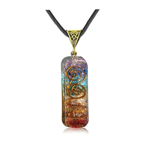 Orgone Chakra Gemstone Pendant  Necklace 7 Chakra Stones Necklace for Meditation and Spiritual Energy CMK 1