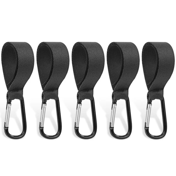 Babyvagnskrok i Aluminiumlegering, Karabinkrok, Vagnsorganisatör, Blöjväskans Hängare, Handla Vagnskrok, Vagnstillbehör 5pcs