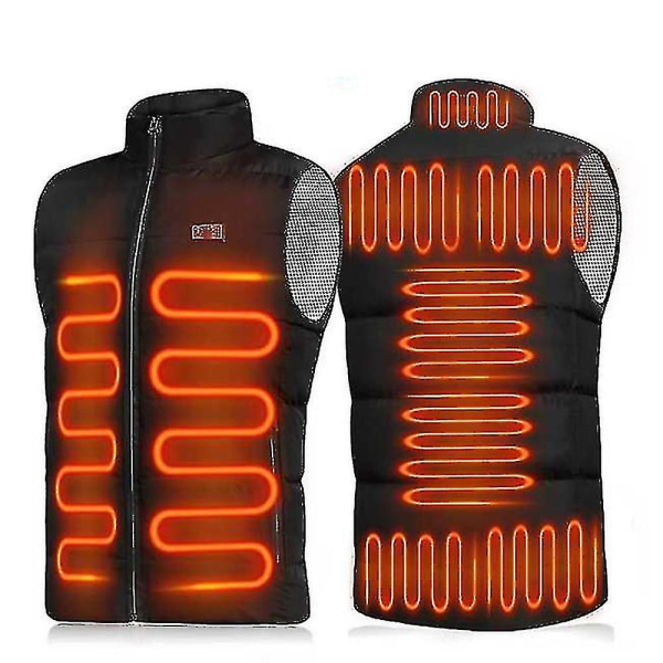 Oppvarmet Vest Herre Dame Usb Oppvarmet Jakke Varme Termoklær CMK Black XL