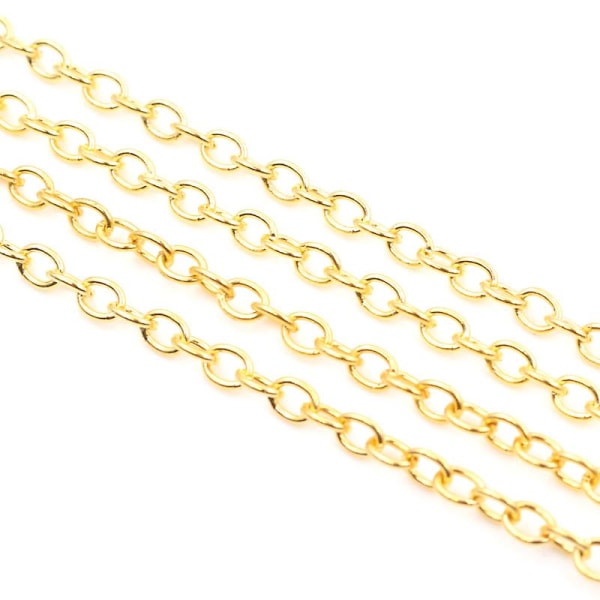 5m/lot 3x2 4x3mm 5Colors Plated Chains Necklace Diy Accessories