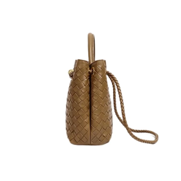 Håndlagde vevde håndvesker Dame metalltau Spenne Design Enkel skulderveske Stor kapasitet Crossbody-veske Håndveske for jenter Grayish purple