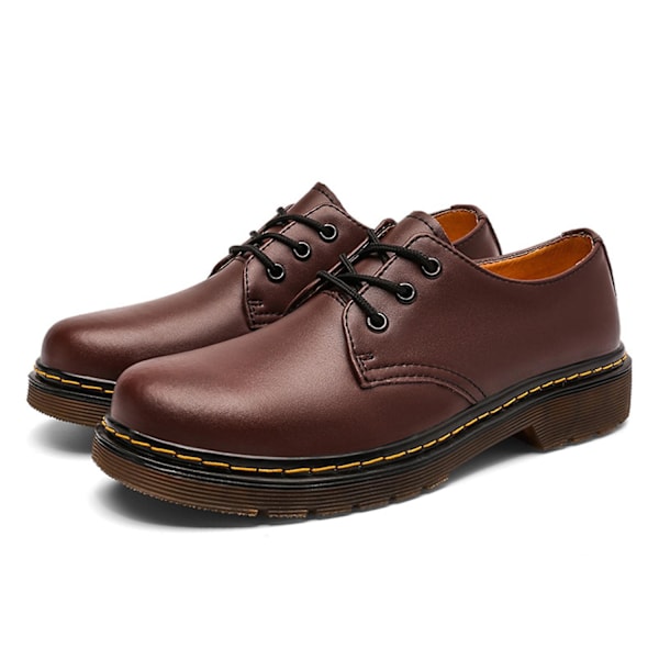 Herre Oxfords Støvler Komfortable Skridsikre Runde Tåspidser Formelle Dressko Arbejdssko til Mænd - Perfekt Brun Brown 39
