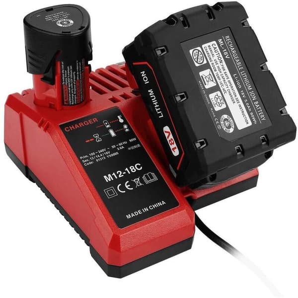 For Milwaukee M12-18FC hurtiglader kombinert lading av litiumbatteri