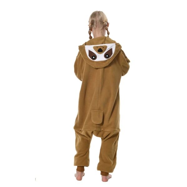 Unisex børne onesie pyjamas plys kostume Sødt Halloween kostume K Brown Sloth 105