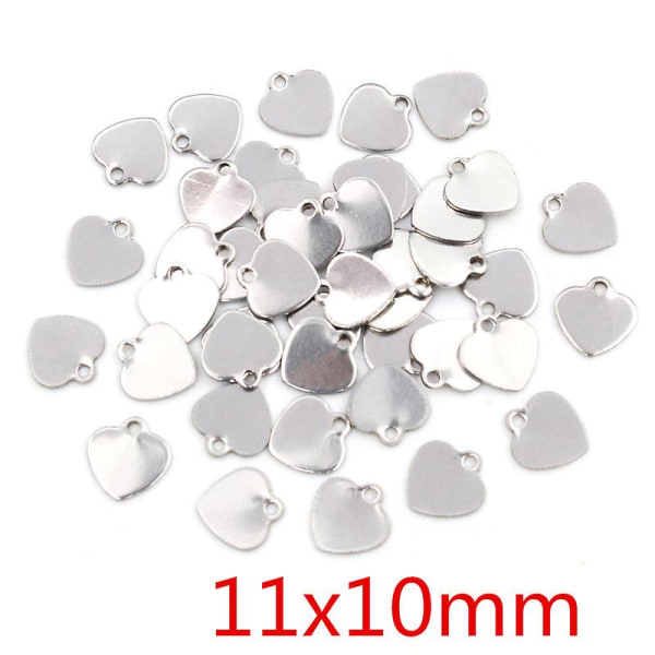 50pcs Charms 316 Stainless Steel Solid Lovely Heart Handmade