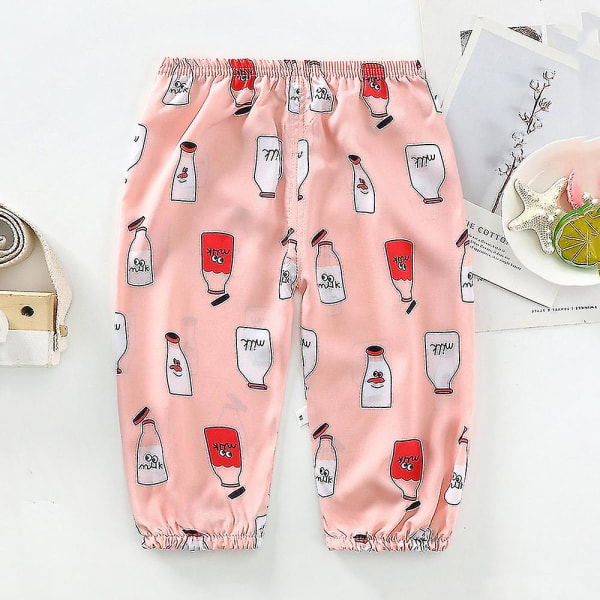 Children's cartoon print elastic trousers Bottle 4-5Years