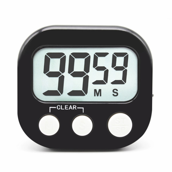 2stk Digital Kjøkken Timer Magnetisk Backing Stand Cooking Timer Black