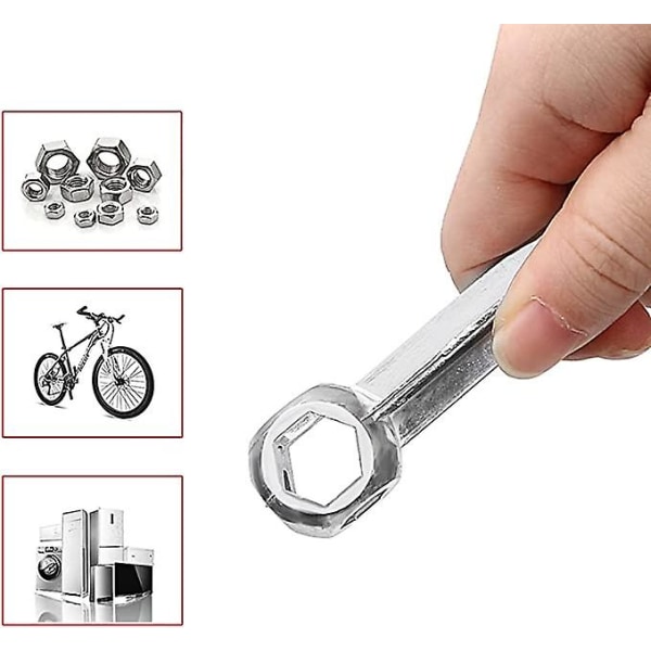 Sykkel multifunksjonssekskantnøkkel 1 stk sølv