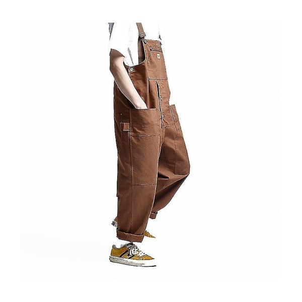 Denim smækoveralls til mænd Mode Slim Fit Jumpsuit CMK brown 2XL