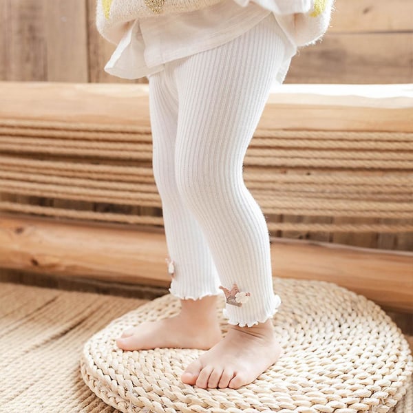 Baby girl stretch plisserte leggings White 2-4T