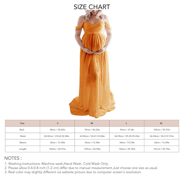 Gravid Lang Kjole Off Shoulder Elegant Stilig Løs Fald Kjole for Gravid Kvinne for Brudeforretning Fotografering Ginger L 1