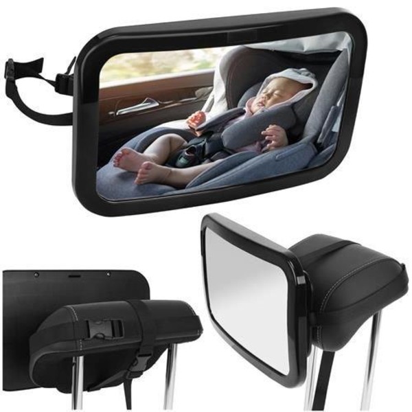 Turvaistuinpeili / Autopeili - Peili autoon lapselle Black Svart