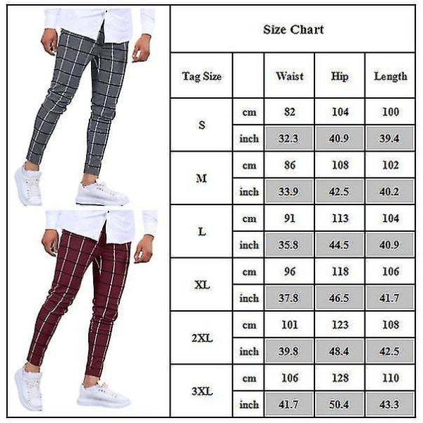 Rutete chinos for menn Arbeidsbukser Slim Fit Skinny Business Formelle bukser Bukser CMK Khaki M