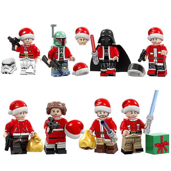 8pcs Christmas Puzzle Assembled Building Block Minifigure Toys TVB