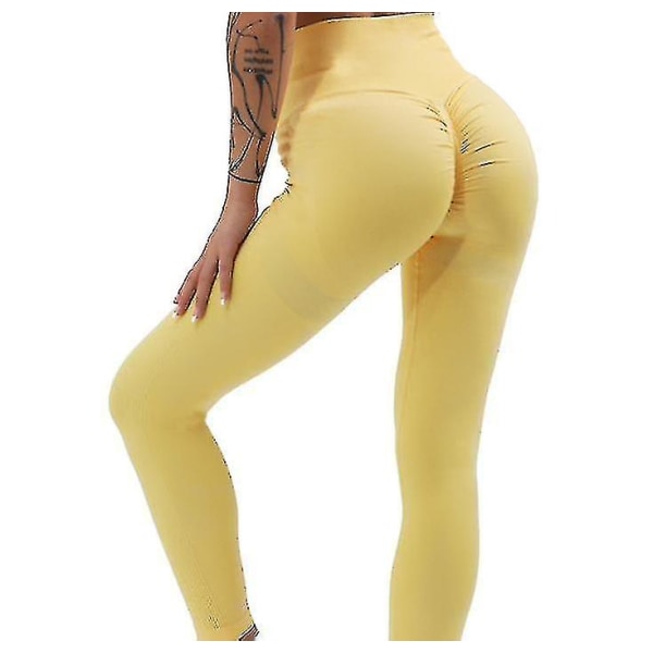 High Waisted Leggings For Women,soft Athletic Tummy Control Pants CMK yellow L