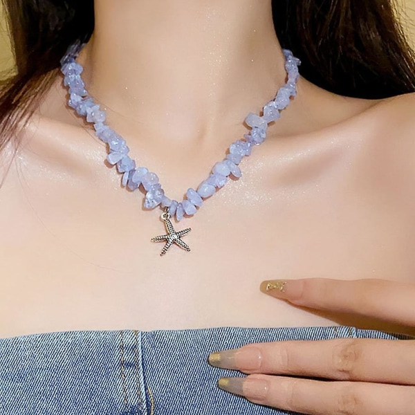 Muoti Blue Crystal Choker Sweet Cool Meritähti riipus kaulakoru Y2k korut CMK