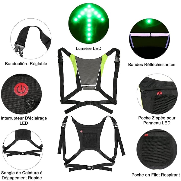 Led Bike Blink Vest, Refleks Led Blinkende Vest