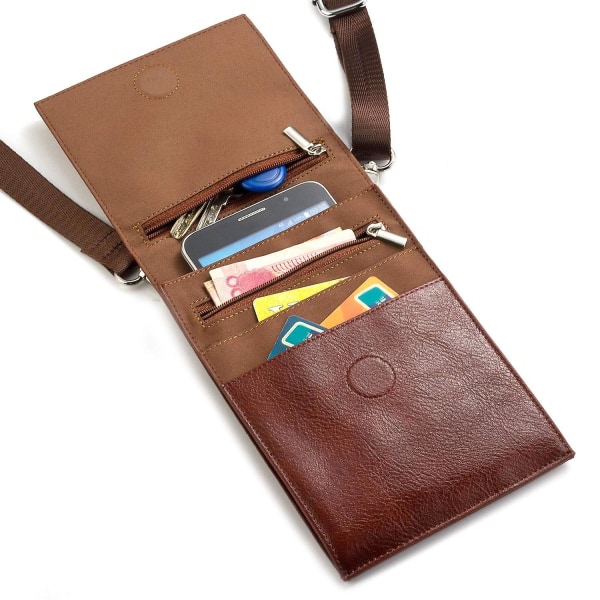 Lille skulder crossbody taske smartphone taske 6,4" maroon
