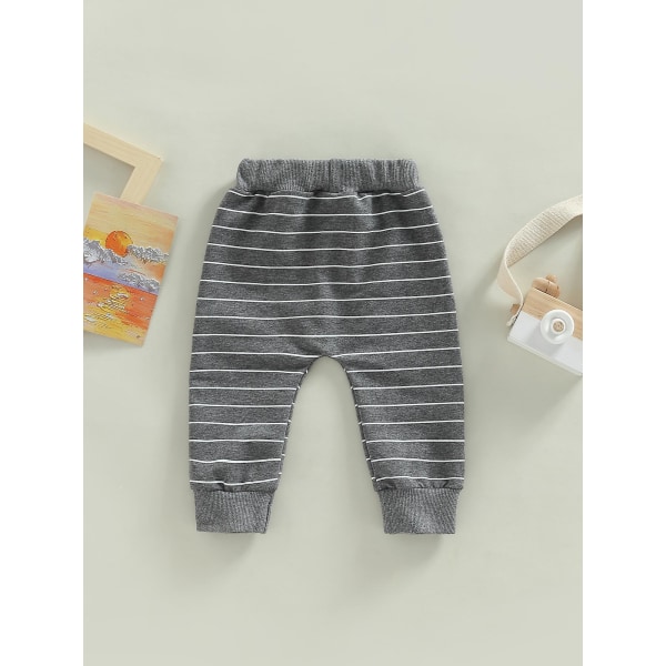 Kids Baby Boys Pants Infant Cotton Harem Pants Casual Trousers Toddler Active Joggers Pants CMK Dark Gray 12-18 Months