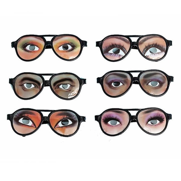 6 stk Halloween Funny Eye Forklædningsbriller Tricking Prop