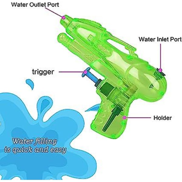 Liten vattenpistol 6 st plast vattenpistol för barn slumpmässig färg